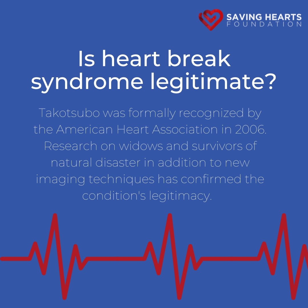 Takotsubo Cardiomyopathy, or "broken heart syndrome," is caused by a sudden rush of stress hormones or emotional shock. The condition is different than a heart attack and requires medical attention.