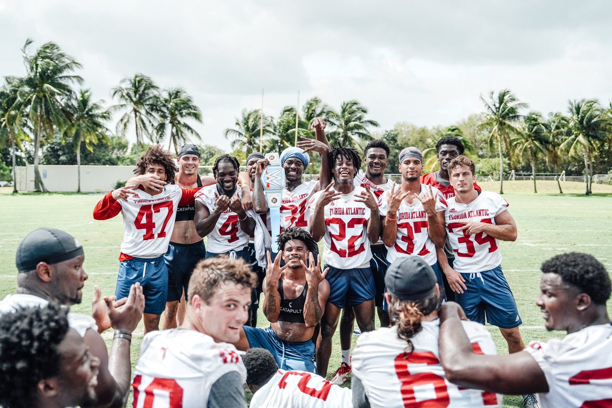 FAUFootball's tweet image. And just like that The Belt is back with the Safeties‼️ 

#WinningInParadise
#Plus2