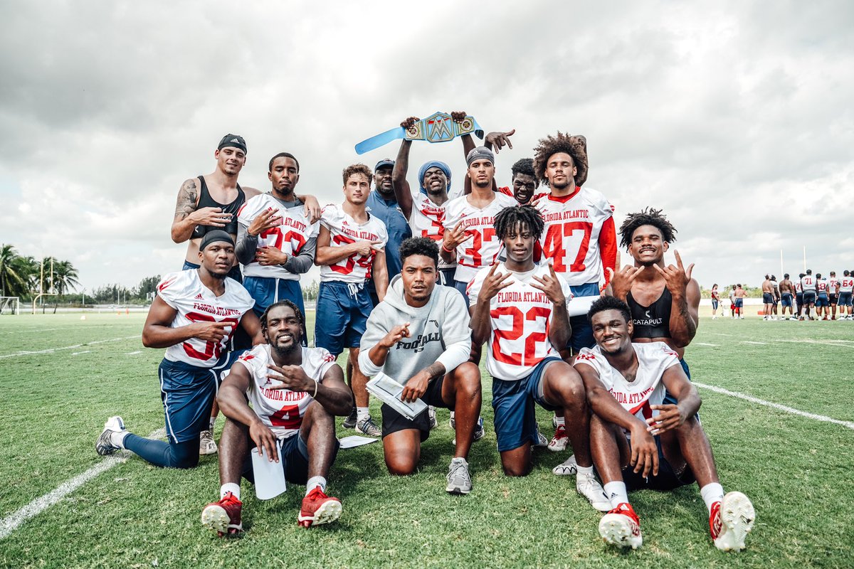 FAUFootball's tweet image. And just like that The Belt is back with the Safeties‼️ 

#WinningInParadise
#Plus2