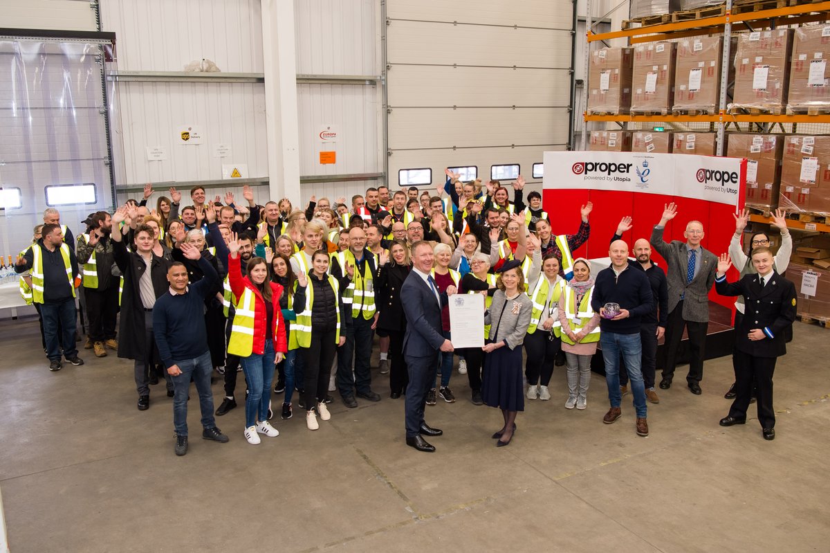 Had a fantastic afternoon celebrating Proper Music Distribution receiving @TheQueensAwards. It was an honour to welcome The Lady Colgrain to our ceremony, and a real testament to the dedication of every single person who works at <a href="/ProperMusicGrp/">Proper Music Distribution</a>!