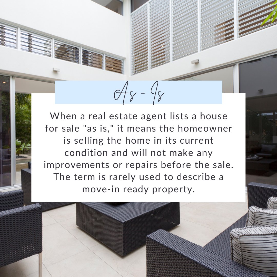 If you see this word in the listing description of a home you’re considering, the odds are good that it isn’t exactly in perfect condition.
#homeseller #homeforsale #realestate #realestatetips #realestatejargon #homebuyers #homelistings