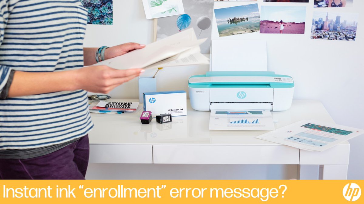HPSupport's tweet photo. Getting an error message that says your printer is not enrolled in HP Instant ink, which in turn is stopping you from printing using your instant ink cartridges? 

We have a solution you can try right here➡️https://t.co/3zeyWqa2gs

#HPSupport #InstantInk https://t.co/QkLZFIrLPm