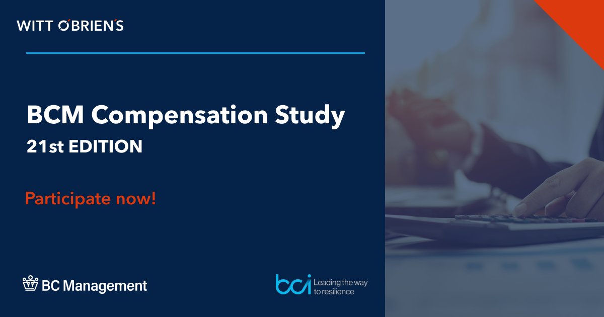 TheBCEye's tweet photo. The BCI is proud to partner again with @bc_management for the 21st BCM #CompensationStudy. There are two study links to accommodate all professionals from permanently employed, unemployed, retired, and independent contractors.
Participate by March 31st: https://t.co/Arx8KtfcR6 https://t.co/ztXqIcbhG0