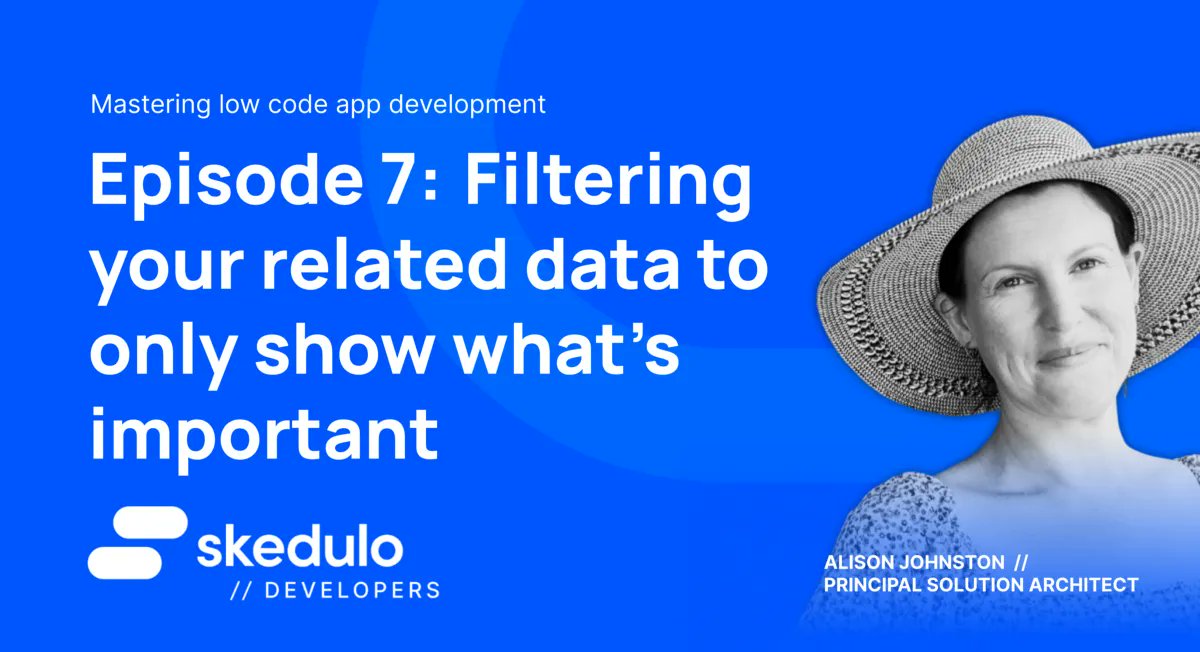 Showing your users the most relevant data is important for providing a great user experience! ❤️ 

Join Alison as she shows us how in the latest episode of her Mastering Low Code App Development series here: skd.io/sezci 🤩