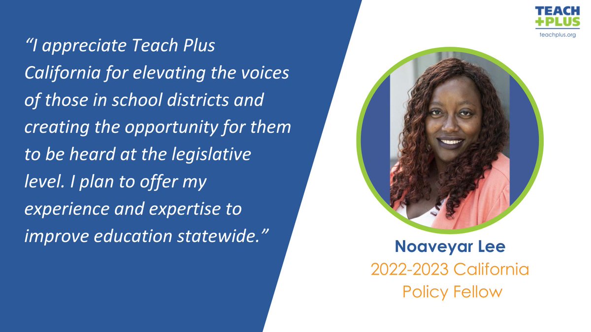 TeachPlusCA's tweet image. Meet our Teach Plus Teacher Leader: Noaveyar Lee
#TeachPlus #TeacherLeader
