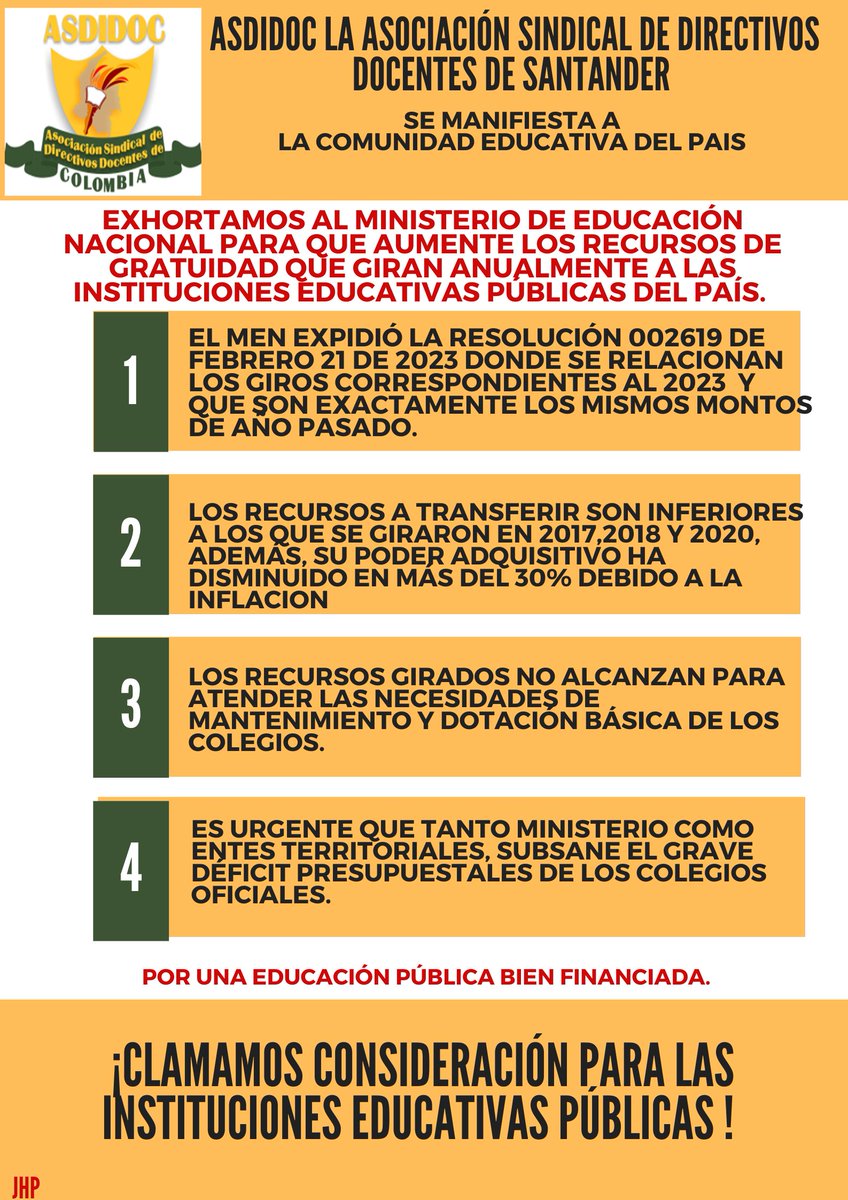 <a href="/SindicatoSES/">Sindicato SES</a> <a href="/Mineducacion/">MinEducación</a> <a href="/fecode/">fecode</a> <a href="/asdidca/">ASDIDCA</a> <a href="/asindicor2/">asindicor</a> @Arcun_Cund <a href="/asddetol/">ASDDETOL</a> <a href="/ASODIB_BOYACA/">ASODIB</a> NO AL DESFINACIAMIENTO DE LOS FONDOS DE SERVICIOS EDUCATIVOS DE LOS COLEGIOS.