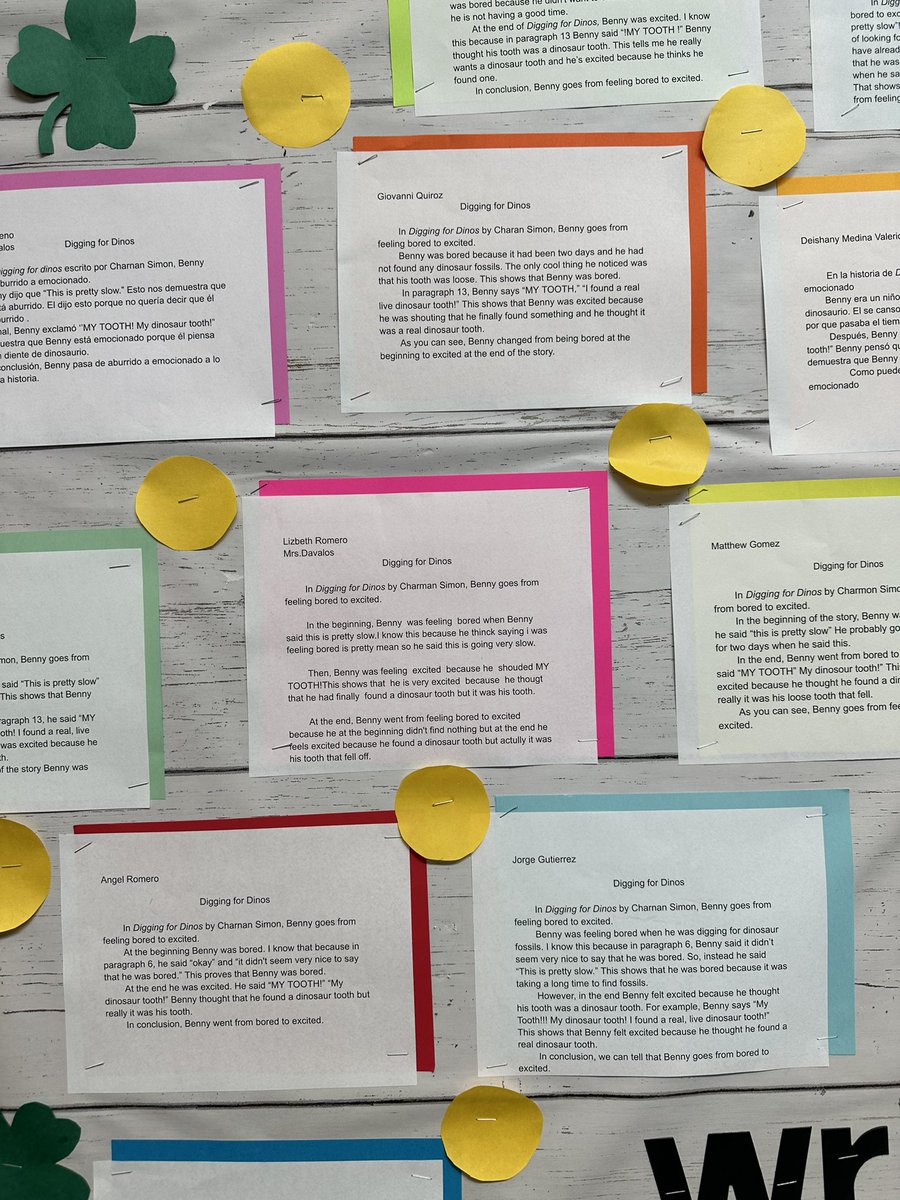 msflores_y's tweet photo. Bulletin board update 😃
 3rd grade has been working on extended constructive responses ☘️ https://t.co/SYapeWm3iZ
