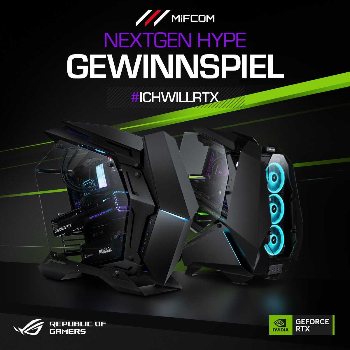 Das #ICHWILLRTX Gewinnspiel kehrt zurück! Zusammen mit <a href="/MIFcomGmbH/">MIFCOM</a> &amp; <a href="/asusrogde/">ASUS ROG DACH</a> bieten wir euch die Chance einen tollen RTX 40-er PC zu gewinnen!

So macht ihr mit:

1. RT &amp; Like
2. Sag uns, warum gerade DU (oder einen Kumpel) gewinnen solltest
3. Verwende das Hashtag #ICHWILLRTX