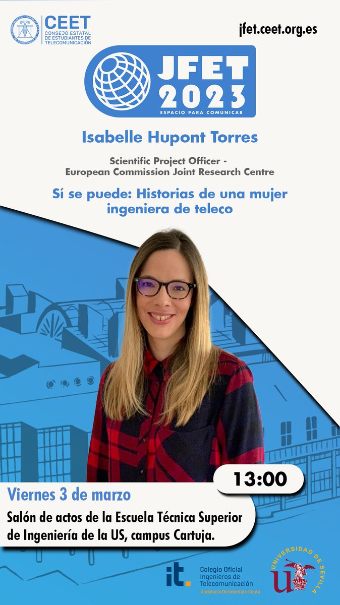 El <a href="/CEETsectorial/">CEET</a> organiza en la US las VIII Jornadas de fomento de estudios de #Telecomunicación, hechas por y para estudiantes

➡ Más info: bit.ly/3kqHWlZ
🎉 Entrada libre  | <a href="/twitCADUS/">Consejo de Alumnos US</a>
