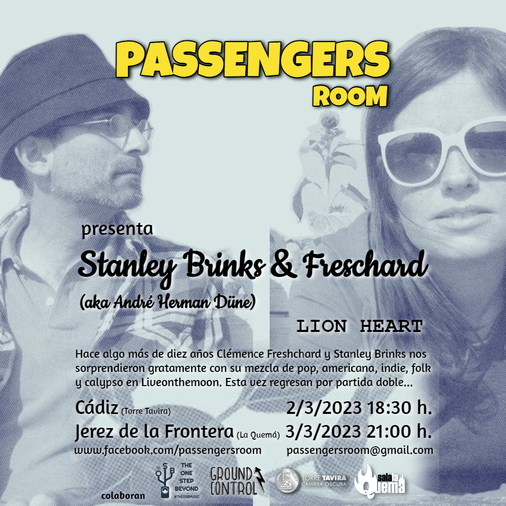 Cámara Oscura (@torre_tavira) on Twitter photo ¡Nuevo #ConciertoDeAltura en <a href="/Torre_Tavira/">Cámara Oscura</a>! El próximo 2 de marzo <a href="/Passengersroom/">Passengers room</a>, <a href="/TheOSBmusic/">The One Step Beyond</a> y <a href="/GroundControlSP/">Ground Control</a> nos traen a Clémence Freschard y Stanley Brinks.
Consigue tus entradas (15€)
📩 Enviando un email a passengersroom@gmail.com
📲 Enviando un WhatsApp al 644524434 ¡Nuevo #ConciertoDeAltura en <a href="/Torre_Tavira/">Cámara Oscura</a>! El próximo 2 de marzo <a href="/Passengersroom/">Passengers room</a>, <a href="/TheOSBmusic/">The One Step Beyond</a> y <a href="/GroundControlSP/">Ground Control</a> nos traen a Clémence Freschard y Stanley Brinks.
Consigue tus entradas (15€)
📩 Enviando un email a passengersroom@gmail.com
📲 Enviando un WhatsApp al 644524434