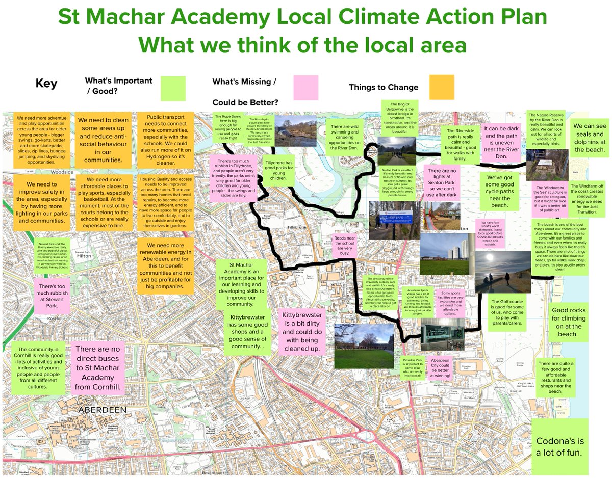 On Tuesday, 16 S1-S3 pupils undertook a local walk to gather ideas on what they think of the local area as stage one of the Climate Action Plan by Young People project in partnership with @_afairerworld and @PlaceChildhood #climateaction @stmacharacademy