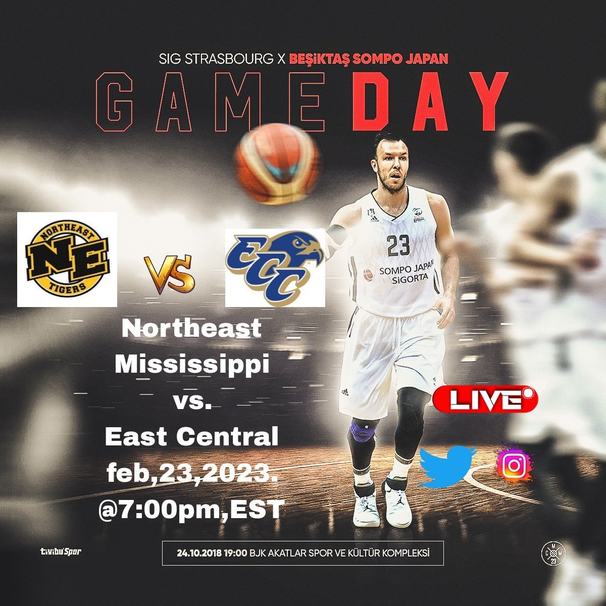 Northeast Mississippi vs. East Central (MS) / NJCAA Men's Basketball 
🗓 Thursday,Feb.23.
🕖 7:00 PM EST 
📺 bit.ly/3XIwSya  

<a href="/ECC_Falcon/">East Central College</a> <a href="/ECCPresident/">Jon Bauer</a> <a href="/HoopsNortheast/">Northeast Mississippi Hoops</a>