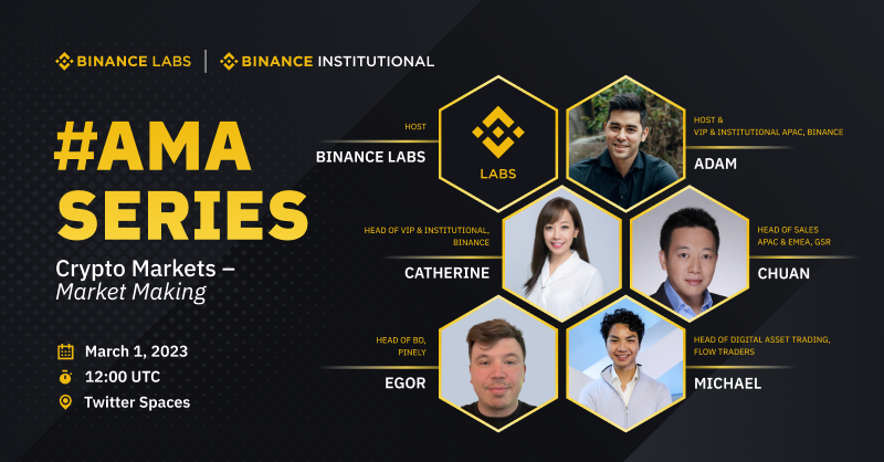yzilabs's tweet photo. What is the difference between crypto &amp; traditional markets when it comes to Market Making? Join our AMA with @BinanceVIP, @GSR_io, Pinely and @FlowTraders.

🗓Wed 1 Mar, 2023 
⏰12:00pm UTC

Set a reminder ⤵️
https://t.co/VTyukjp5ux https://t.co/UAgIdXi54F