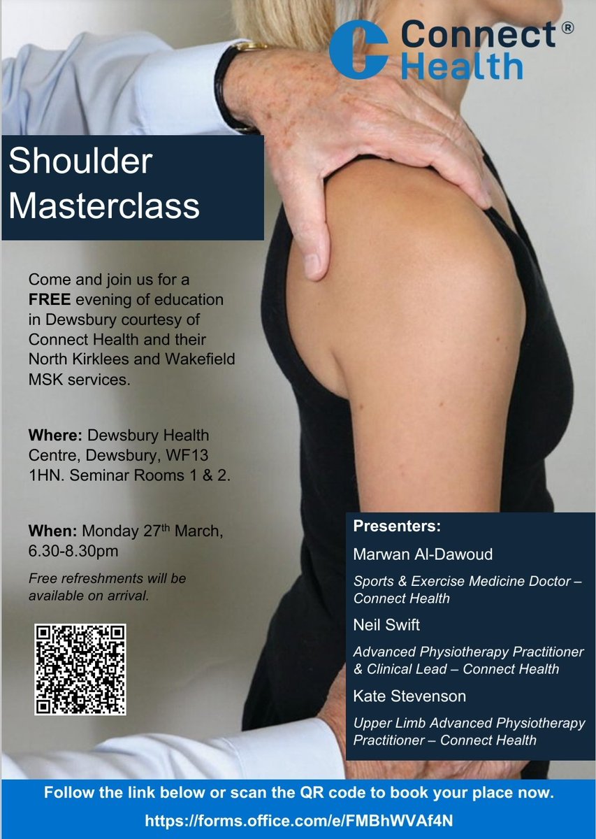 Marwan Al-Dawoud (@drmarwanal_d) on Twitter photo Really looking forward to delivering this together with <a href="/NeilSwift2/">Neil Swift</a> and Kate, 2 highly experienced APPs
Aimed @ GPs and FCPs,but all welcome
> How to do a quality 2 minute shoulder exam
> Understanding of good rehab principles
> A grasp of funcitonal anatomy via live ultrasound Really looking forward to delivering this together with <a href="/NeilSwift2/">Neil Swift</a> and Kate, 2 highly experienced APPs
Aimed @ GPs and FCPs,but all welcome
> How to do a quality 2 minute shoulder exam
> Understanding of good rehab principles
> A grasp of funcitonal anatomy via live ultrasound