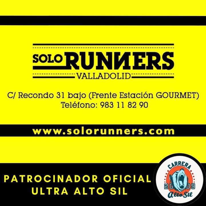 SOLORUNNERS PATROCINADOR OFICIAL ULTRA #ALTOSIL23 

La carrera Ultra de #AltoSil23 (Campeonato de Castilla y León de Ultra) contará con el apoyo de SOLORUNNERS. . Con qué zapatillas vais a correr este año?
 TIENDA ONLINE 👉solorunners.com
 #LastWeekendOfWinter