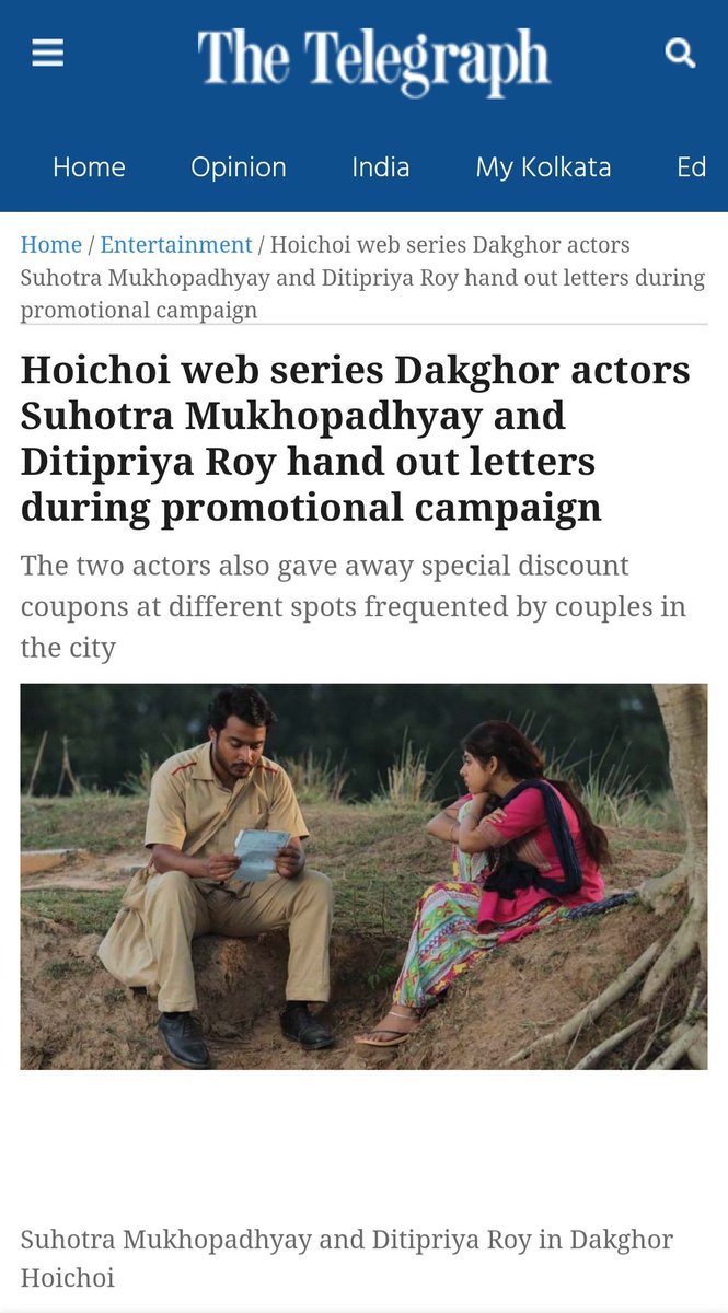 We always try to craft a unique Marketing campaign for each show, with a lot of love and passion. Thanks @Aagan86 for the shoutout! 

#Dakghor streaming from 24th Feb (tomorrow) only on @hoichoitv