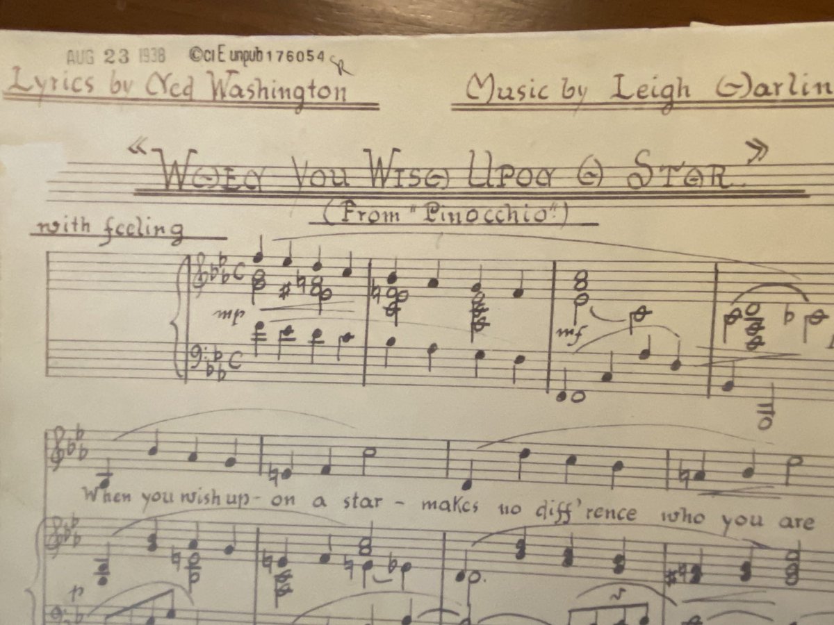 Carla Hayden (@libnofcongress) on Twitter photo “When you wish upon a star….”
is one of the most recognizable Disney tunes. The song is from Pinocchio that premiered on this date in 1940.
From the <a href="/librarycongress/">Library of Congress</a> collection is the original sheet music by Leigh Harline and Ned Washington. “When you wish upon a star….”
is one of the most recognizable Disney tunes. The song is from Pinocchio that premiered on this date in 1940.
From the <a href="/librarycongress/">Library of Congress</a> collection is the original sheet music by Leigh Harline and Ned Washington.