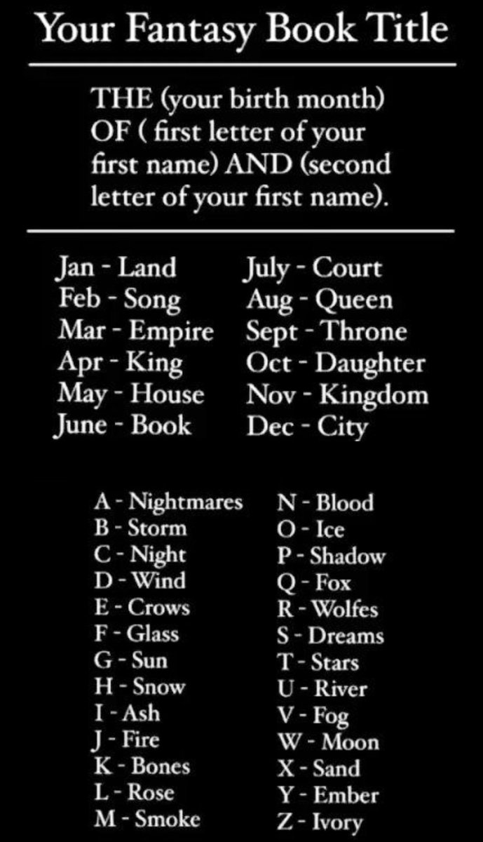 wendeeluvz's tweet photo. EMPIRE MOON CROWS π€©π―π€πΌπ€£
#YourFantasyBookTitle π https://t.co/smHLA7FfdE