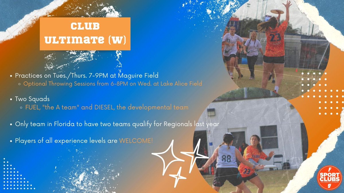 Wanna test your skills with a frisbee 🥏? Go check out our Women's Ultimate team #LiveInMotion #GoGators @UFRecSports