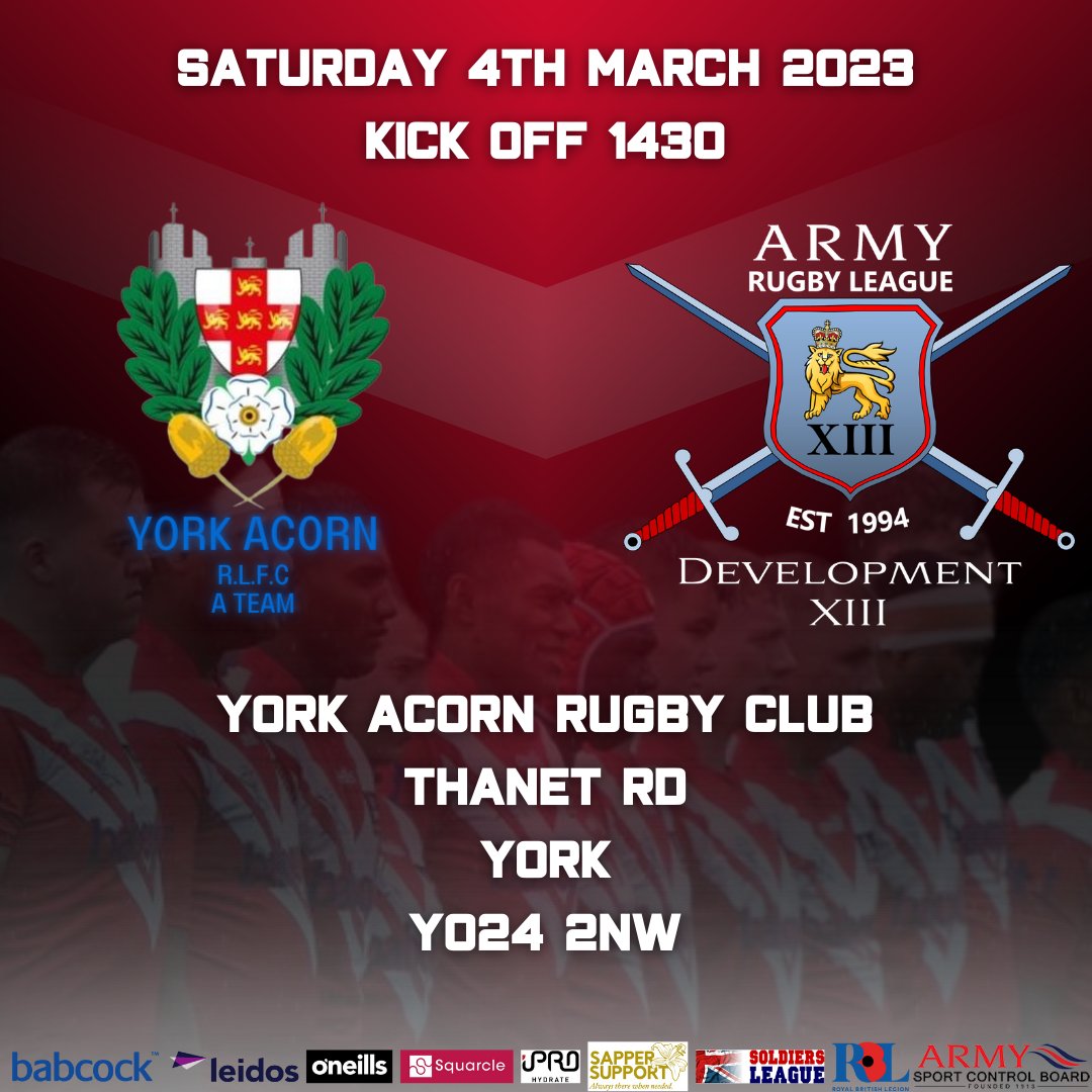 In a change to our advertised schedule, our Development XIII will now head to York on the 4th of March to face @yorkacorn A Team. We'd like to wish @ArlfcBlackpool the best of luck with their upcoming season and hope to reschedule the fixture in the future.