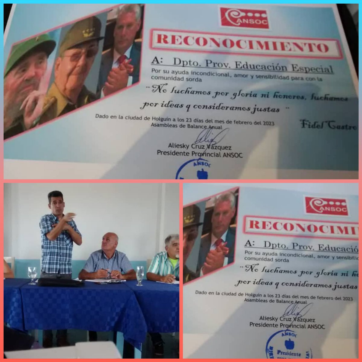 LabradaYamila's tweet image. Reconocido el trabajo de #EducaciónEspecialHolguín en el Balance Provincial de la #Ansoc. Felicitaciones a todos ❤
#AnsocHolguín FELICIDADES!!!
@BeatrizRoqueMo1
@DPEHolguin 
@MayiLeyvaL1 
@YamilaTorresSu1 
@yudelkis