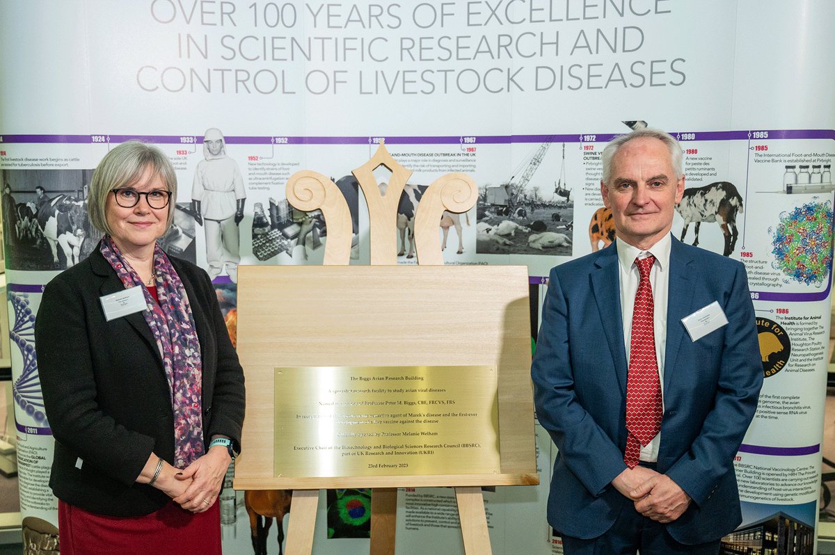 Professor Melanie Welham, Executive Chair of @BBSRC visited Pirbright today to officially open The Biggs Avian Research Building. The new facility will increase the Institute’s capacity to research infectious diseases of poultry. @UKRI_News ➡️ow.ly/Kp3G50N0ZTg