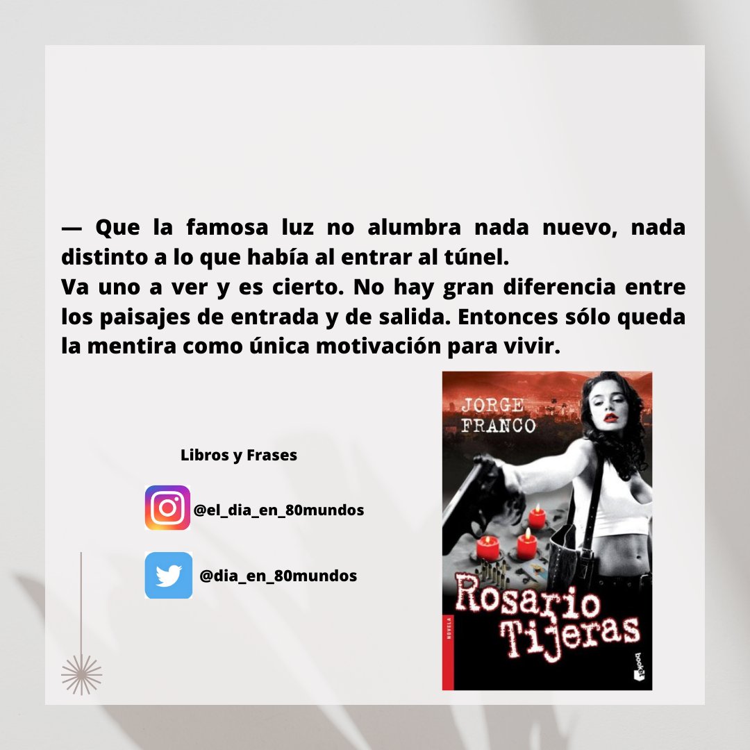 📖#RosarioTijeras
📚#Booket

#JorgeFranco
@francorjorge