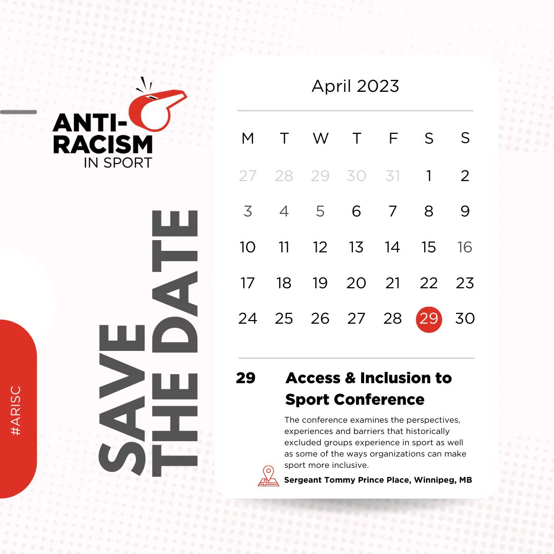 Join us on April 29 2023 for Access and Inclusion to Sport Conference, where we discuss innovative and effective approaches to ensuring access and inclusion to sport for all individuals. #AccessandInclusion #SportConference #InclusionForAll #ARISC