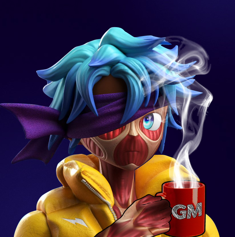 GM ☕️
Just messing around to see what I would look like if I were an UNDEAD TTN 🧟‍♂️💜💛💙