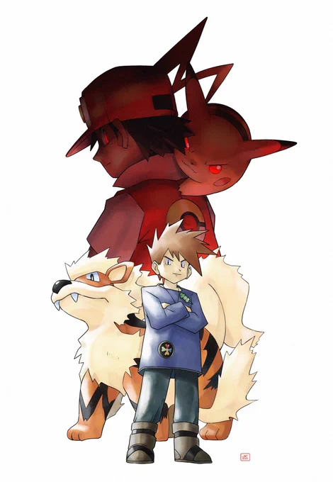 ✧ Pkmn Champion Red &amp; Gym leader Blue#PokemonDay #Pokemon 