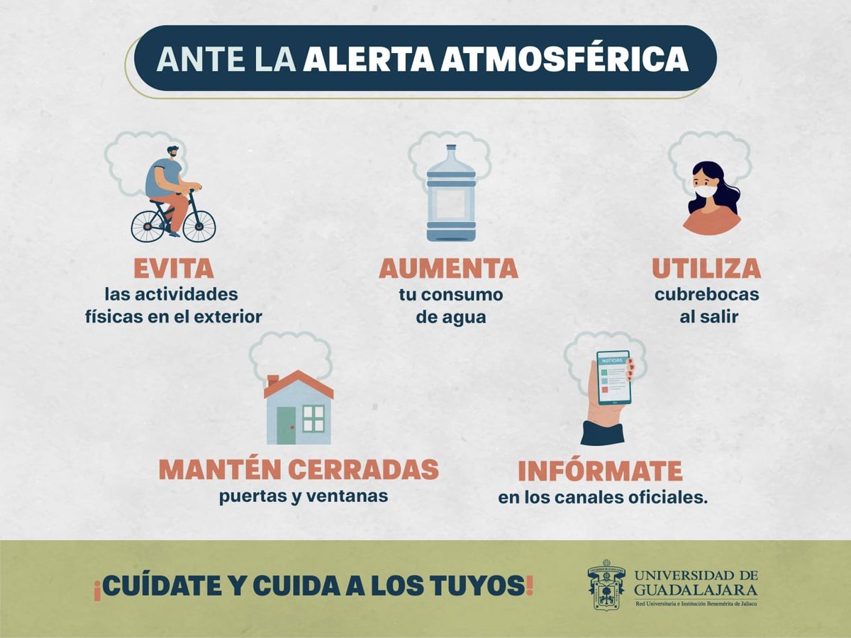 #UltimaHora #ComunidadUniversitaria @FEU_UdeG @udg_oficial supende actividades académicas y administrativas en todos los planteles de la #RedUdeG, hasta el viernes 24 de febrero a las 2:00 pm por la #contaminación tras #incendio @BosquePrimavera