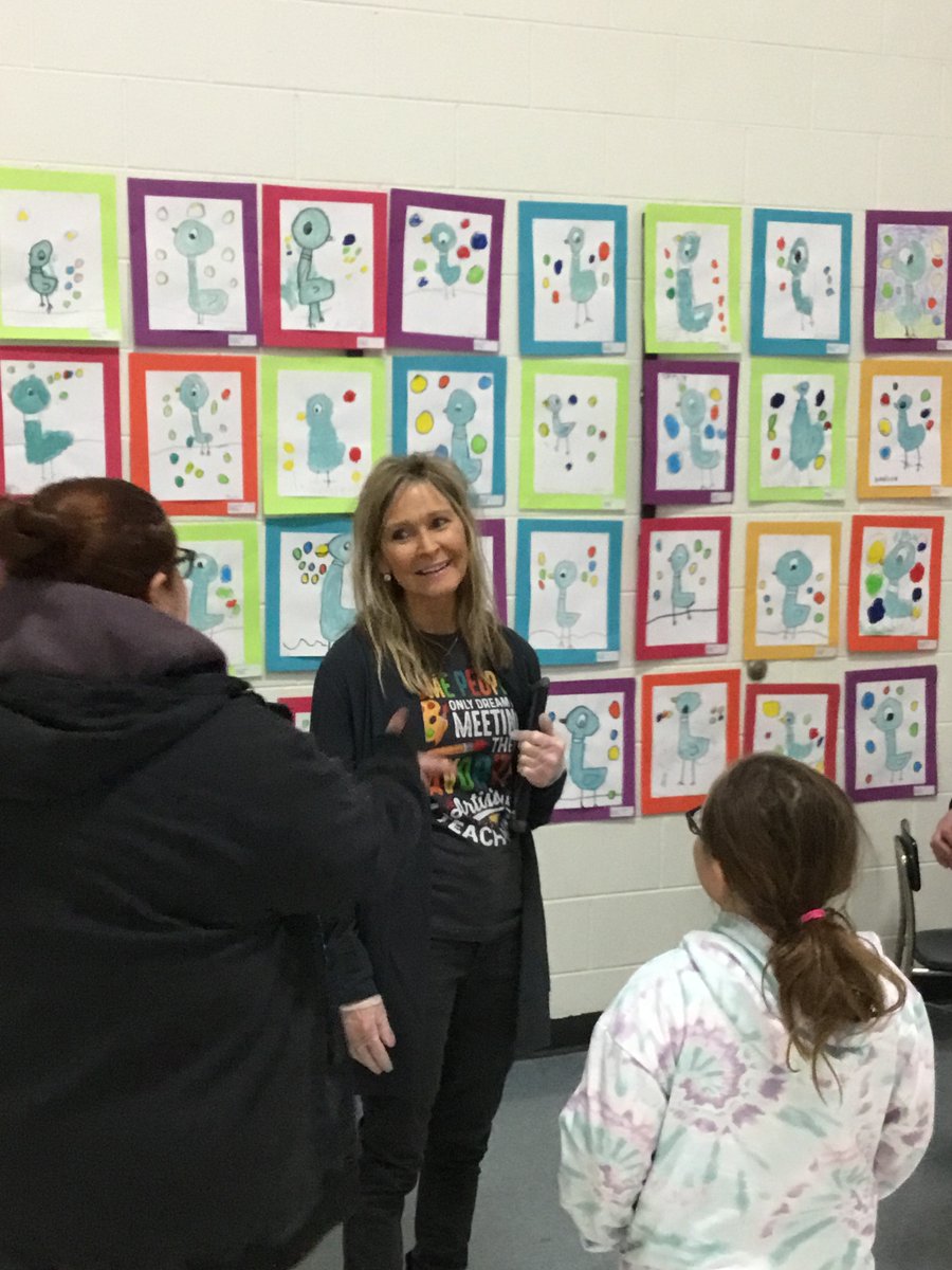 NightingaleJeff's tweet photo. Thank you to our Prairie PFE, Ms. Jensen, and Ms. Newman for providing us with some culture at the Prairie Art Gallery! We love having our families see our hard work! #prairierocks, #osd135, #bethereason135 https://t.co/EKpLzklwEP