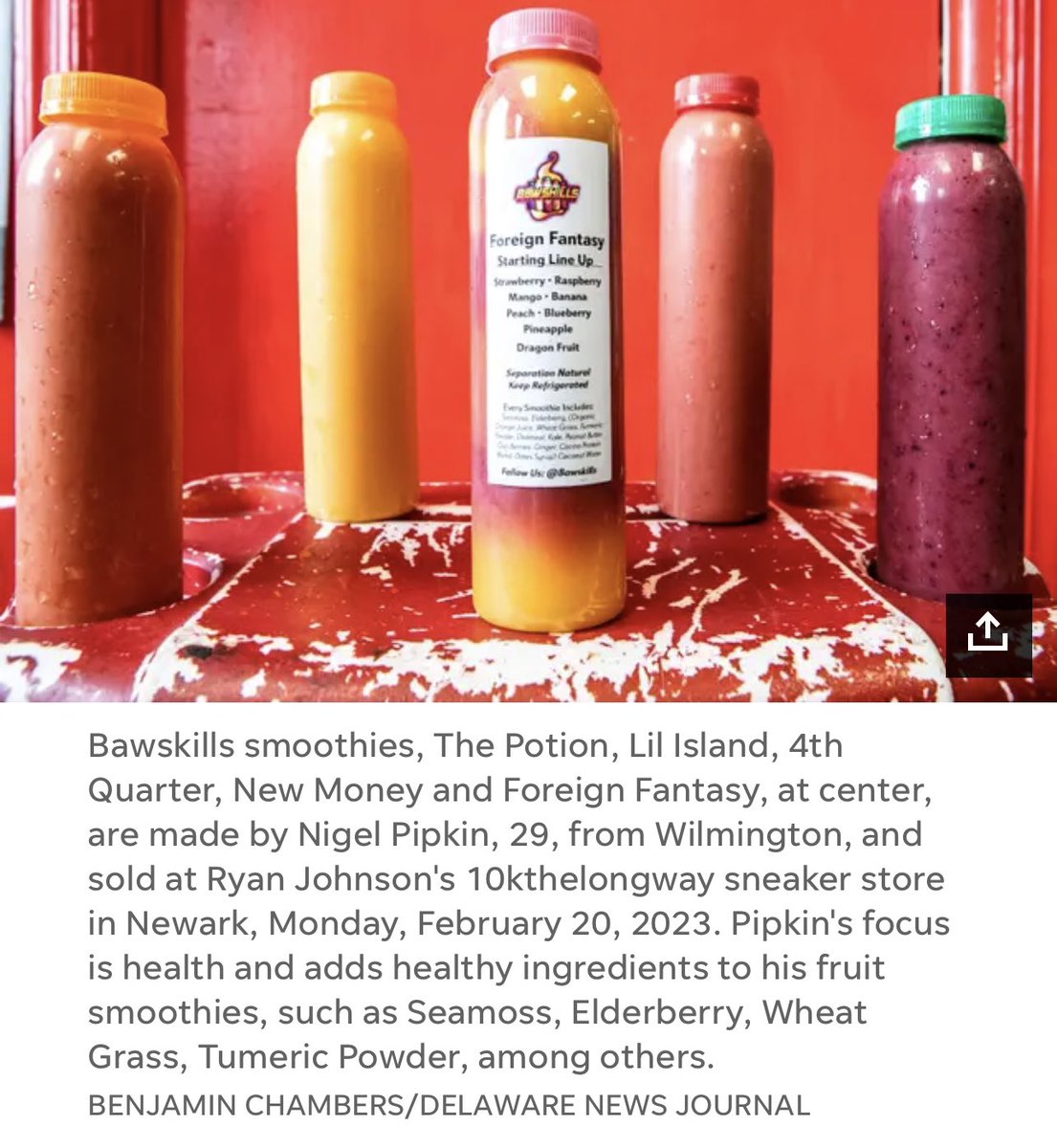 bawskills's tweet photo. Thank You @USATODAY &amp; @delawareonline 💙🥤👟
Check Us Out at 2644 Capitol Trail 
Newark, DE Suite 280
@10kthelongway https://t.co/KZpGE6ju6d