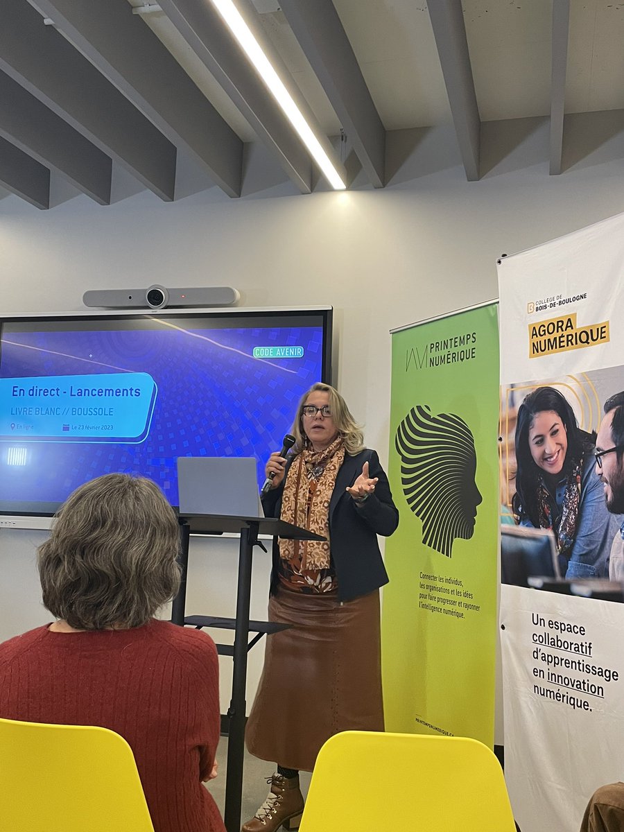 TechnovationMtl's tweet photo. Félicitations à toute l’équipe du @PN_MTL pour le lancement du Livre blanc intitulé "Fracture numérique genrée" qui met de l’avant les #FemmesEnTech réalisé par la sociologue et chercheure @amiyag https://t.co/uY4GtZGrAs