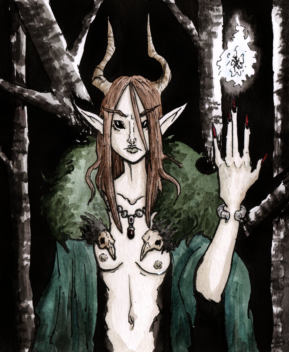 Rather_Drawn's tweet photo. I've been away with the fairies.

Faebruary day 11

Elf witch.

#illustration #faebruary #Unseelie #fairies #artistsoninstagram #fae #seelie #elf #elves #elfwitch #faebruaryartchallenge2023 https://t.co/MpaXua2mOk