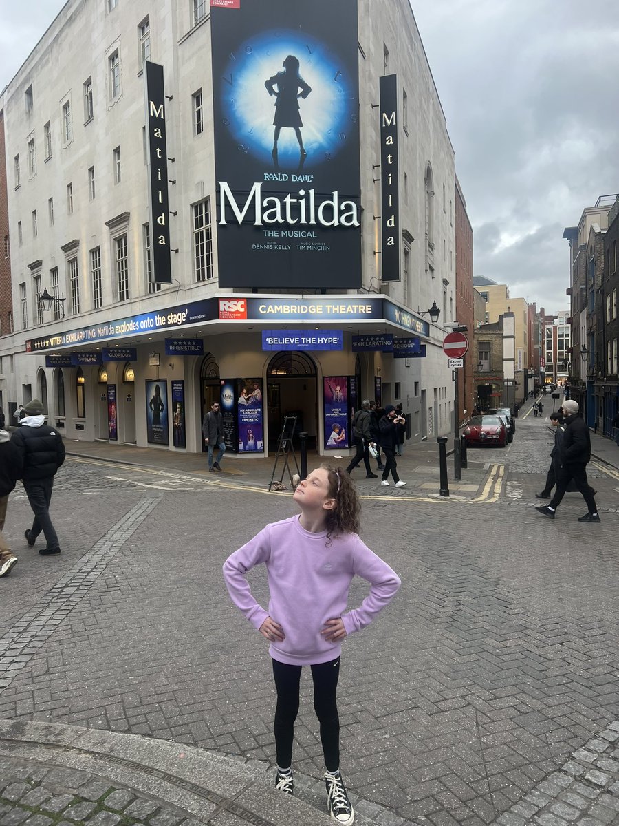 steph_doyle8's tweet photo. She was so excited for tonight’s show we popped to see the posters this afternoon @MatildaMusical #matildapose https://t.co/GL2UopOxhz