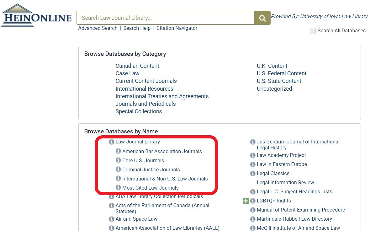 This month’s Database of the Month is <a href="/HeinOnline/">HeinOnline</a>'s  Law Journal Library! Use it to locate full text PDF articles from a huge number of law reviews, journals, and bar magazines. Search by keyword, journal title, article title, or author.
