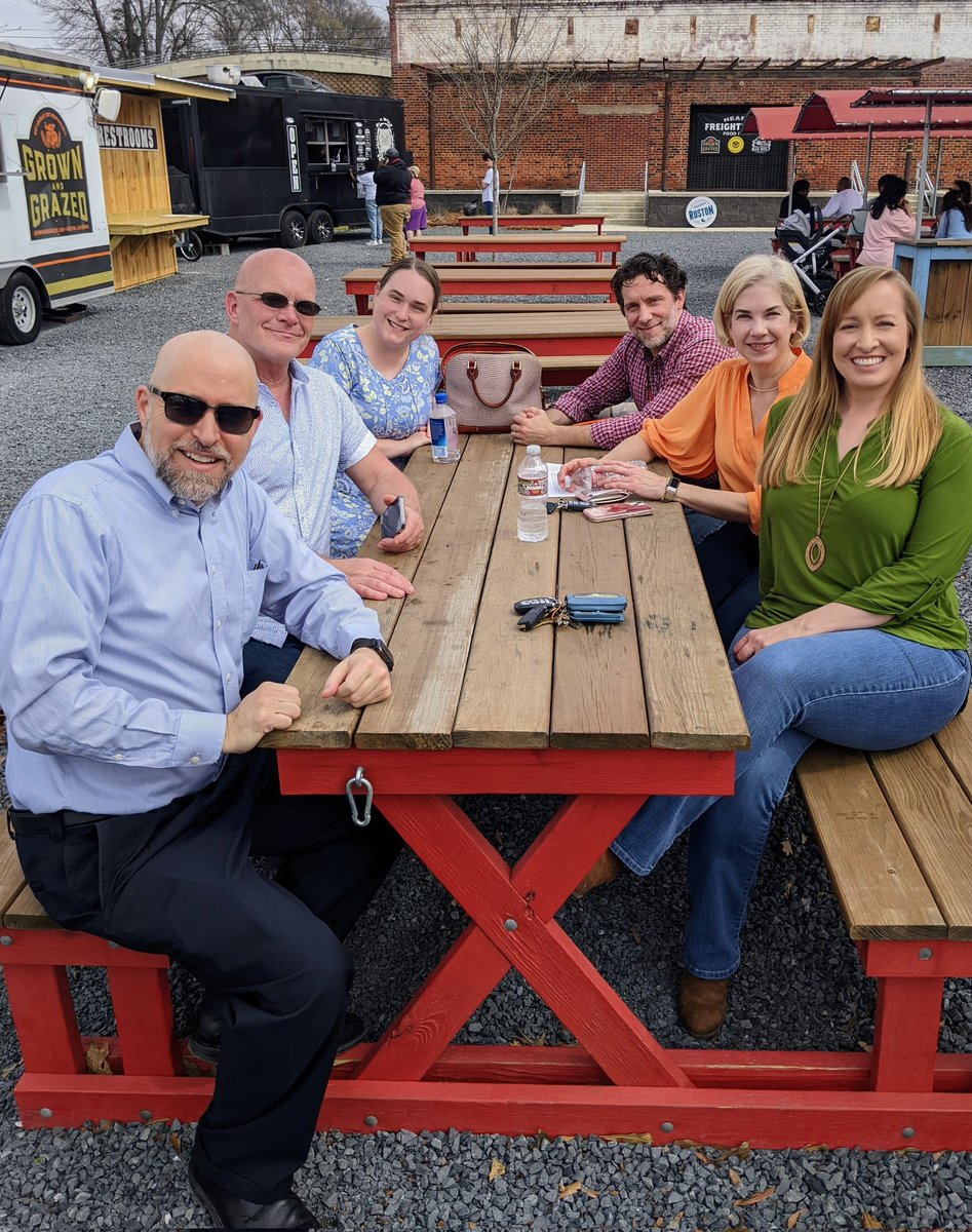 kristis's tweet photo. The team that plays together stays together. What a beautiful day for lunch with coworkers at the food trucks. https://t.co/9eDVJarRdU