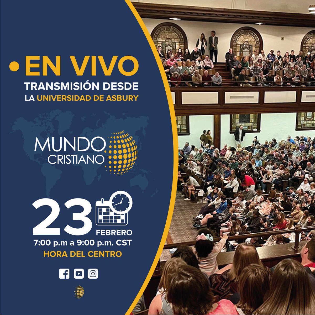 Hoy universidades de todo Estados Unidos se unen para adorar a Dios, junto con el avivamiento que se vive en #Asbury.
No se pierda en Vivo hoy nuestra cobertura especial a través de nuestras redes sociales. 

#asburyrevival2023