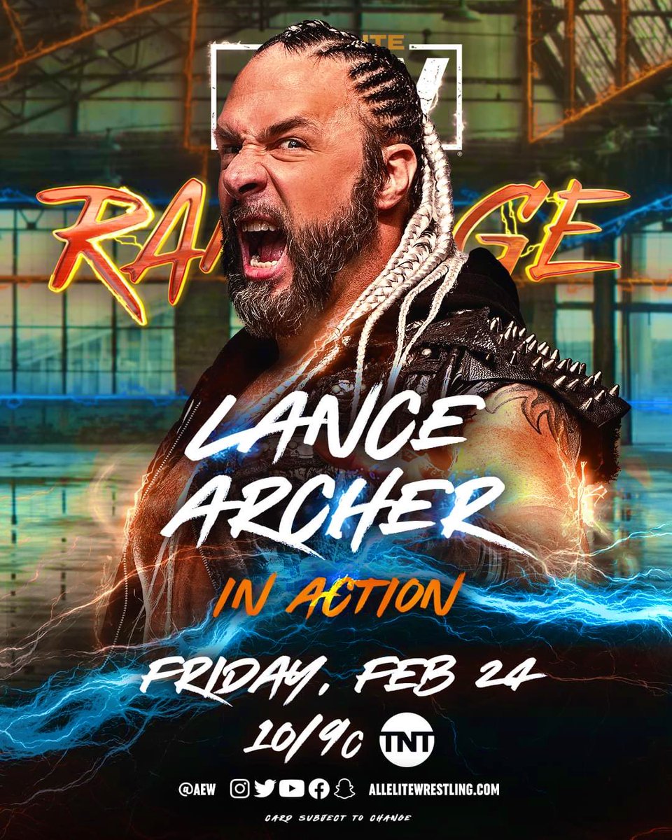 AEW_Blog's tweet image. The #MurderhawkMonster #LanceArcher is FINALLY BACK in action TOMORROW on #AEWRampage at 10pm ET/ 9pm CT on #TNTDrama!

LFG 🔥 #AEW’s Monster IS BACK!

@AEW | @tntdrama | @LanceHoyt