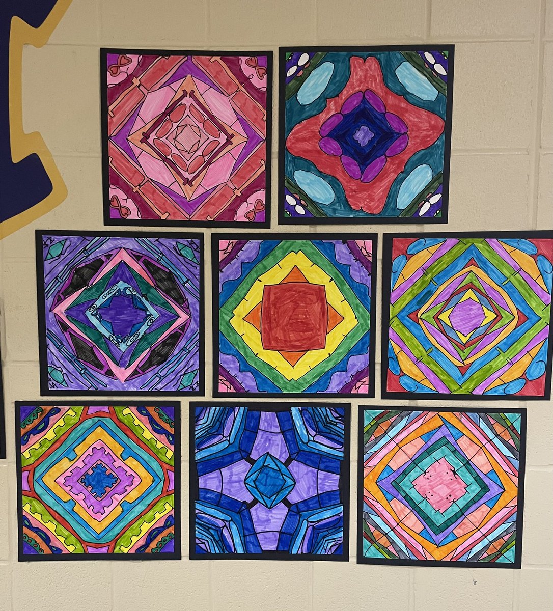 MarcumLA's tweet photo. Can you find the hidden names in these radial designs? STUNNING work by our @meshornets 6th graders! ✏️ @cmrilling @MonroeLSD  #ThriveInTheHive https://t.co/xIX1c1ReEk