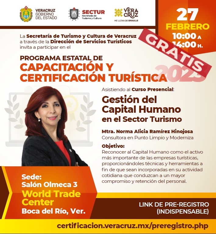 qualymx's tweet photo. La  Secretaria de Turismo y Cultura de Veracruz y Qualy Consultores te invita a curso presencial "Gestión del capital humano" Totalmente GRATIS

Importante registro antes para poder asistir: 👉👉https://t.co/X56I8YmyLQ 

❗Te esperamos‼

#qualyconsultores  #secturveracruz https://t.co/pxCxeNpEYP