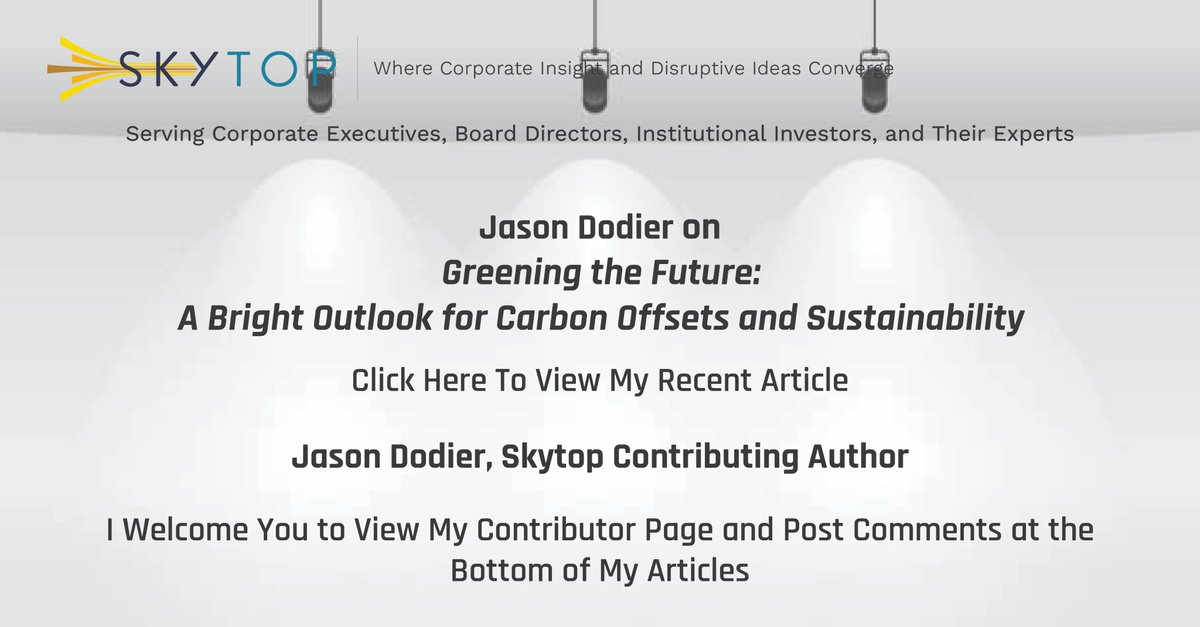 .<a href="/SkytopStrat/">Skytop Strategies</a> , thank you for having me on as a contributor, looking forward to sharing further insights at the nexus of #digitization, #CDR projects,  #offsets, and the overall vision for greening the future! skytopstrategies.com/articles/6238