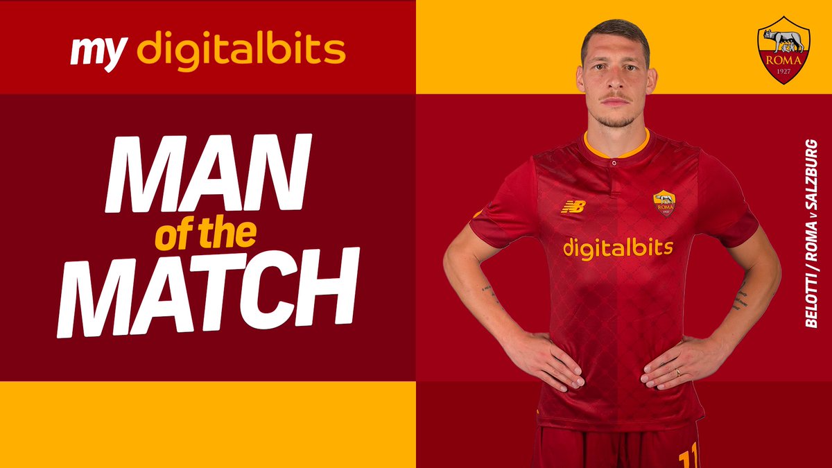 ASRomaEN's tweet photo. 🗳 | @DigitalBitsOrg 𝗠𝗢𝗧𝗠 🐺
    
🔁 Retweet this if Andrea Belotti was your Man of the Match from our win against FC Salzburg! 

#ASRoma #UEL #RomaSalzburg https://t.co/lPlpZHfjGH