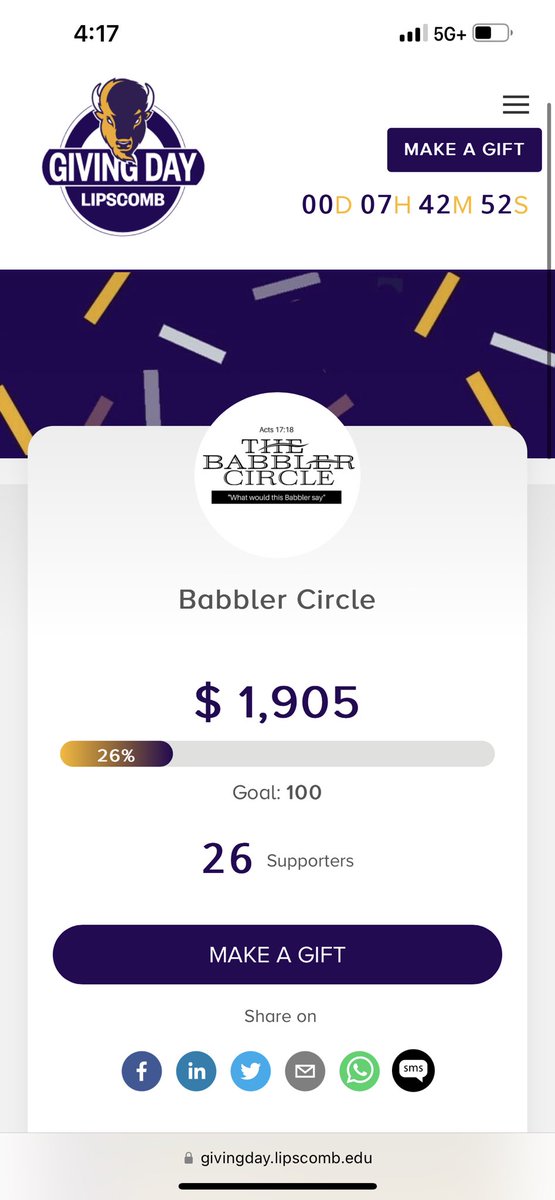 Did you like the bobblehead jokes? He. We get 50 donors, we will release the entire collection (including new ones) in one video. $5 counts as a donor and if you list your spouse on the form, you count as 2 donors. Let’s make this happen! Lipscomb.edu/babblercircleg…