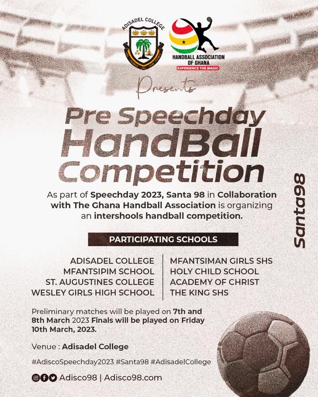 Adisco1998's tweet photo. Who would be crowned Handball Champions?
Adisco, Noted, Augusco, Holico, Gey Hey, Mansite, Christ the King?
#AdiscoSpeechday2023
#Santa98
#AdisadelCollege https://t.co/0h2KQIZbbp