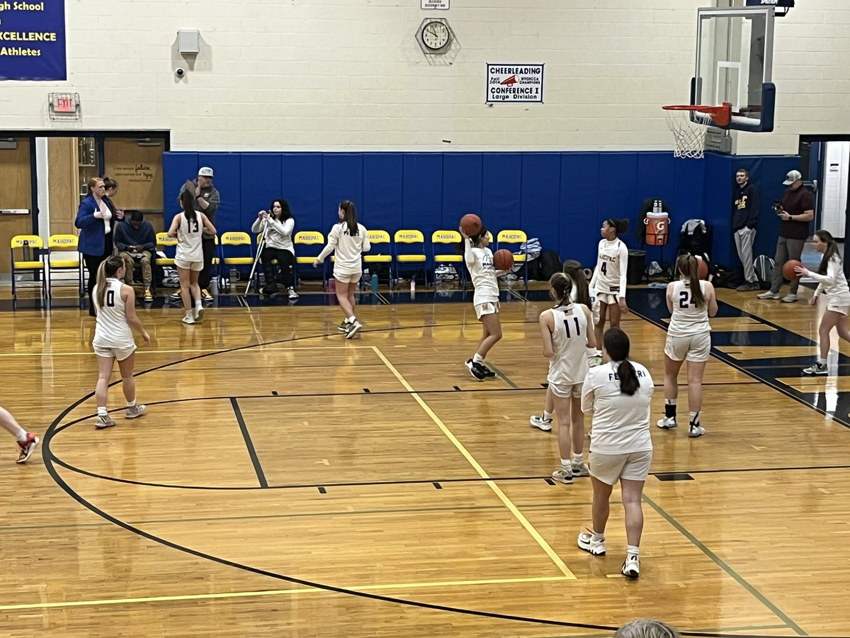 Getting ready for second half with Mahopac up 31 - 17.