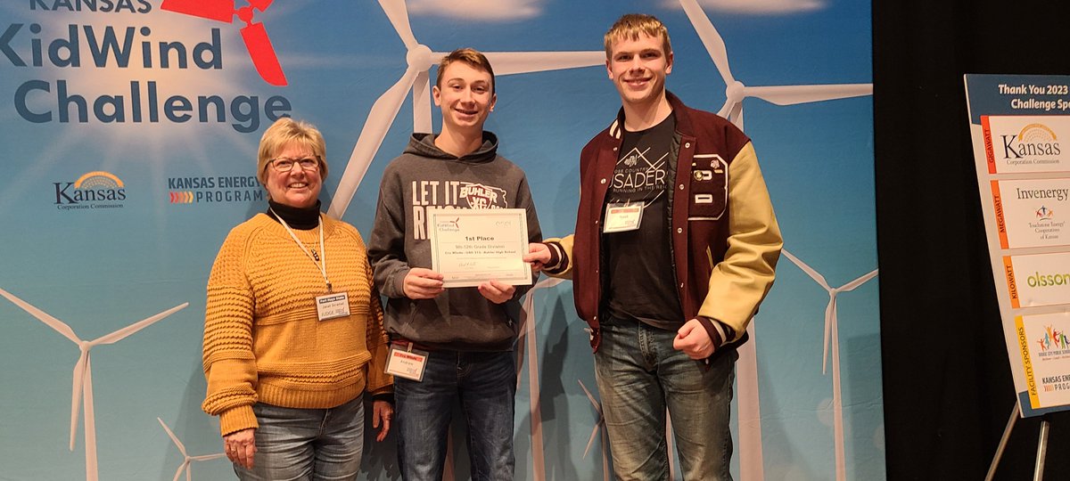 ksenergyprog's tweet image. The day went very smoothly and we had some impressive turbines today. We want to congratulate all of the teams on a job well done. A special shout out to our winners today, Cru Winds and The Cyclones! See you at State!