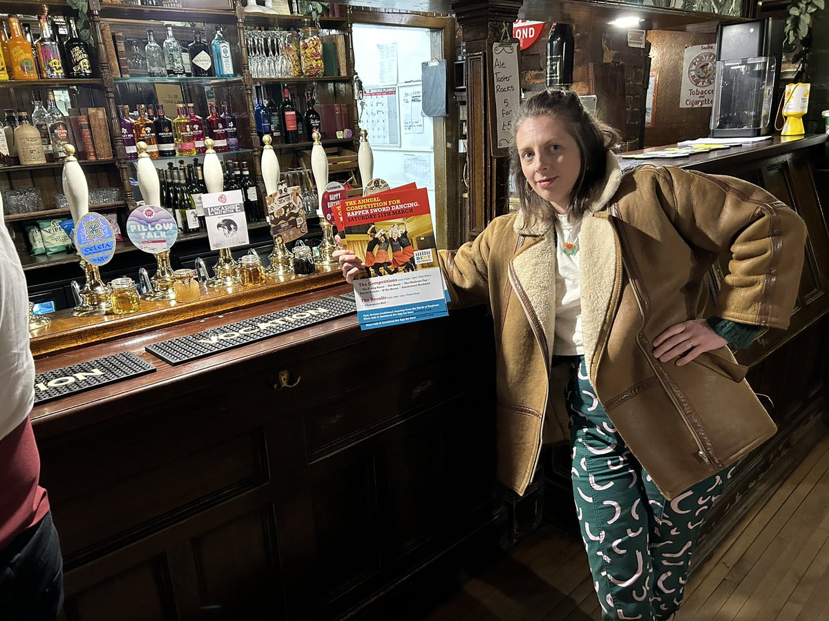 Tom_Besford's tweet photo. Rapper sword dance competition pub crawl of #Rochdale ahead of #DERT23 on 11th March - https://t.co/vJxpipfB84 https://t.co/2UvqF263ji