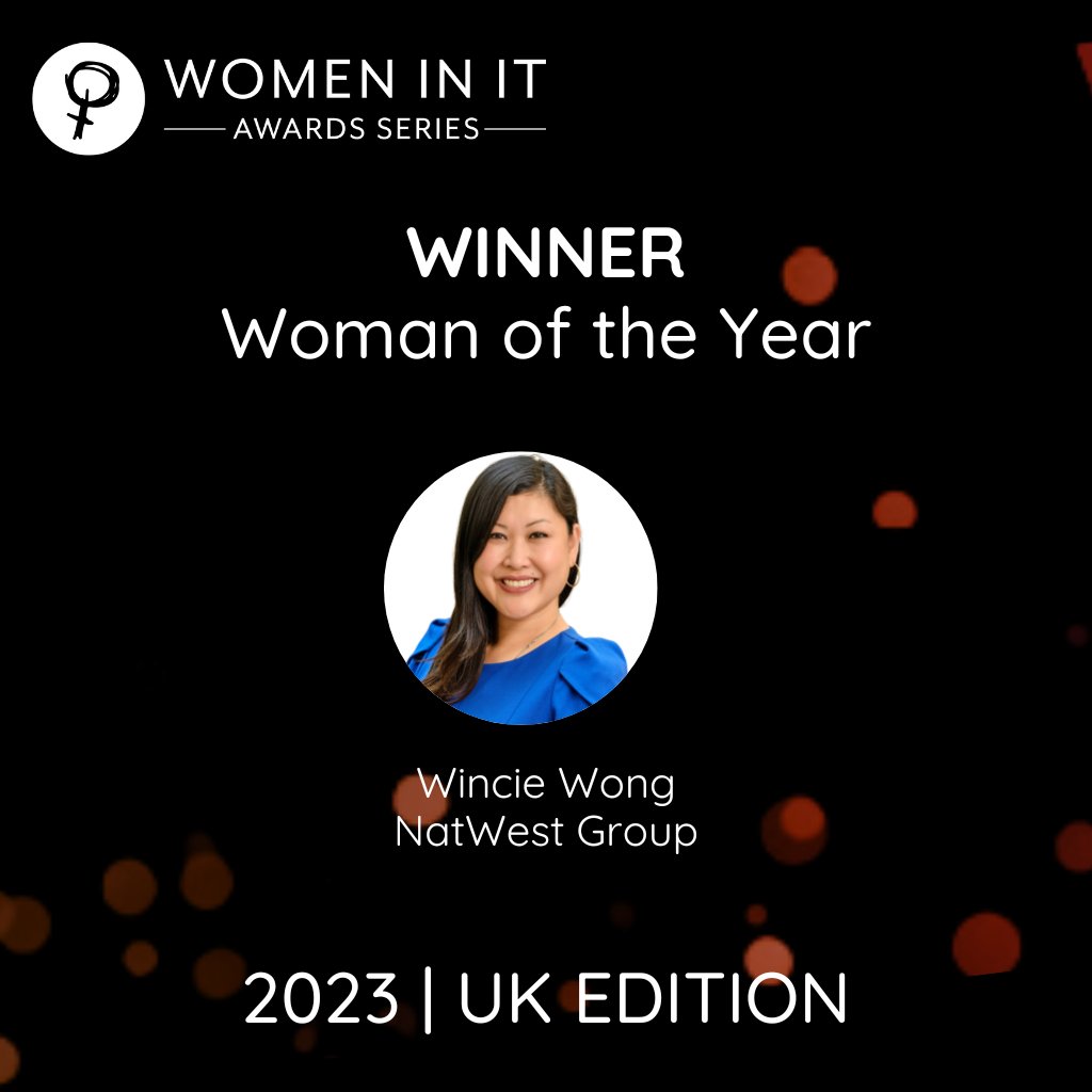 Our final award, Woman of the Year, sponsored by @jpmorgan , goes to @winciewong at @NatWestGroup ! This year’s Woman of the Year has demonstrated innovative leadership, passion and an impressive vision that has had incredible impacts. Congratulations! 👏